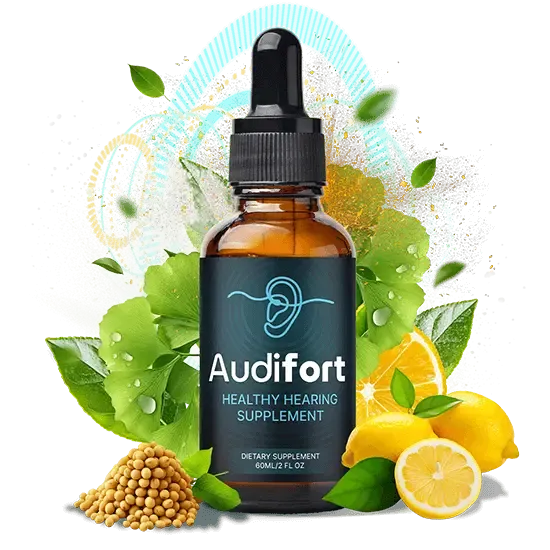 Audifort Review — bottle label close-up showing natural ingredients
