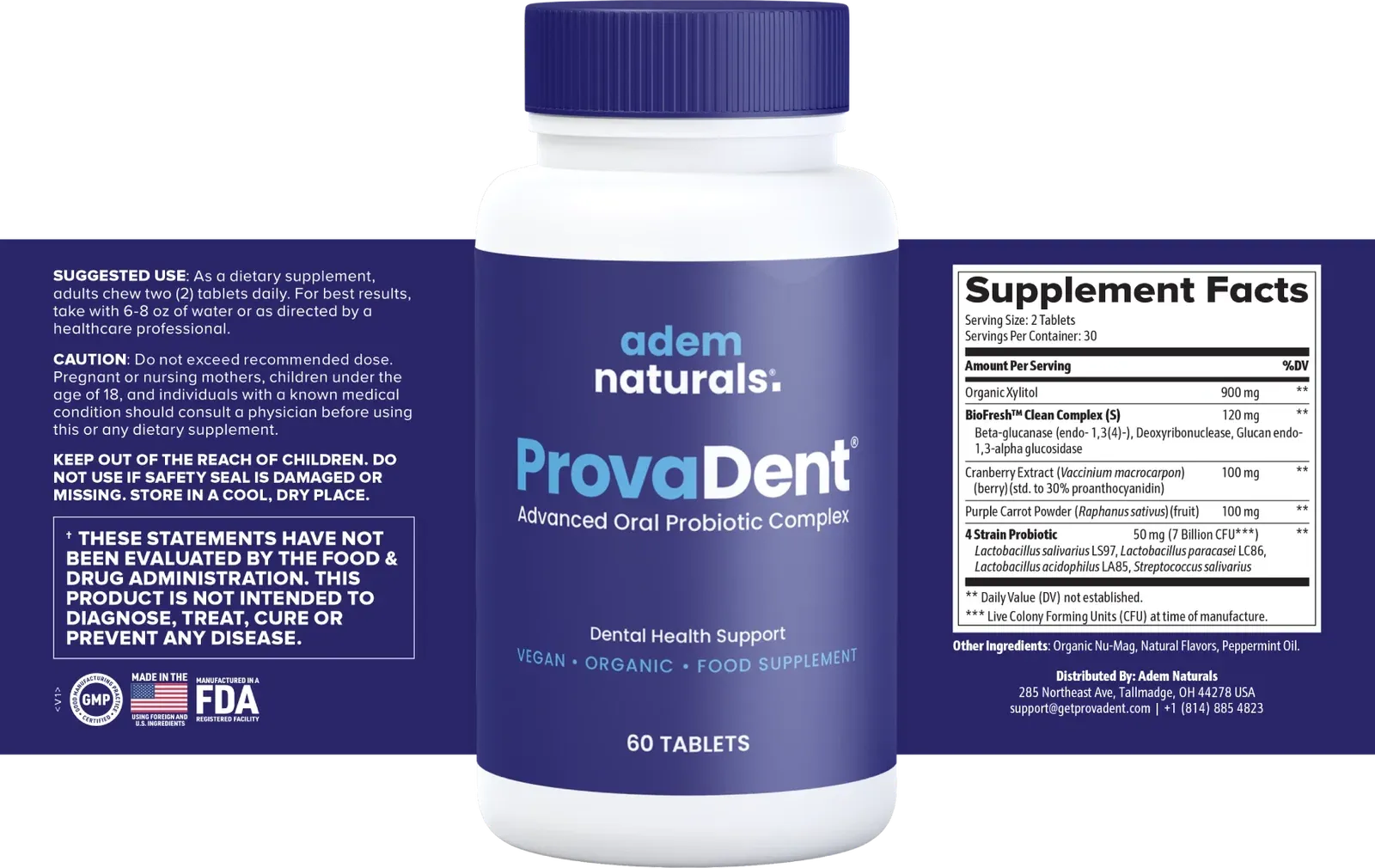 ProvaDent Review — supplement label ingredients list