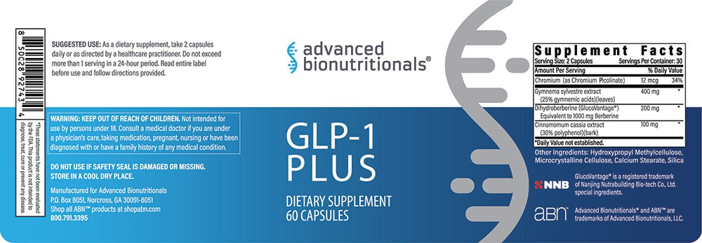 GLP-1 Plus full label review — back of bottle ingredient detail