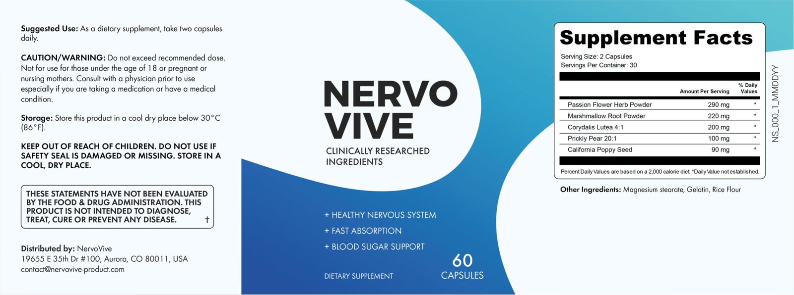 Nervovive Review — Supplement Label Closeup