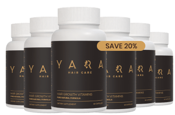Yara hair growth vitamins bottle with subscription packaging