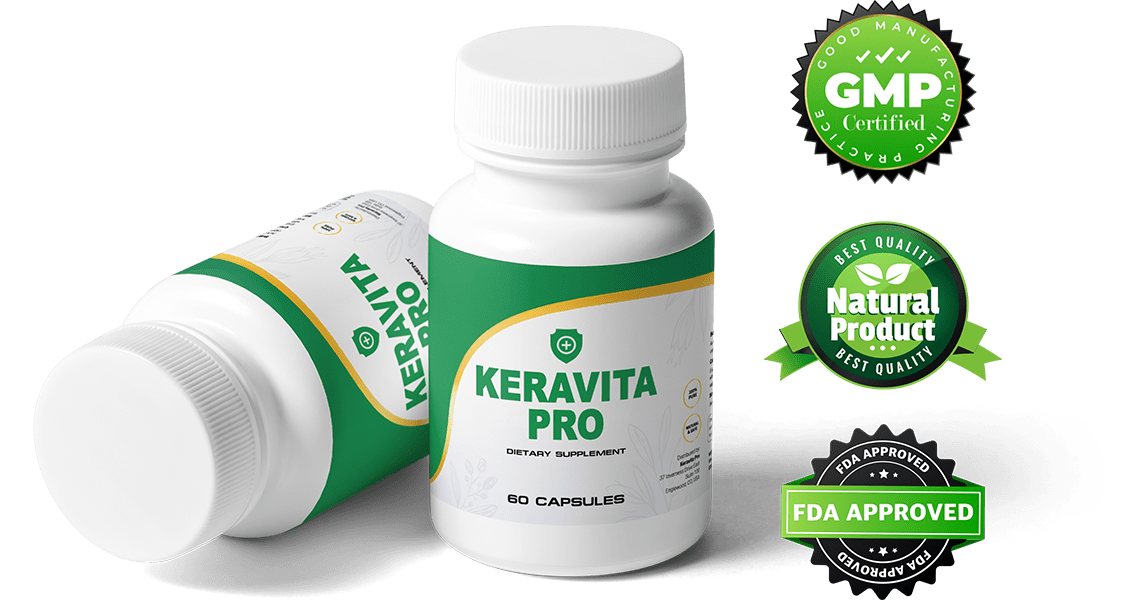 Keravita Pro Review badges showing GMP certified and FDA approved facility