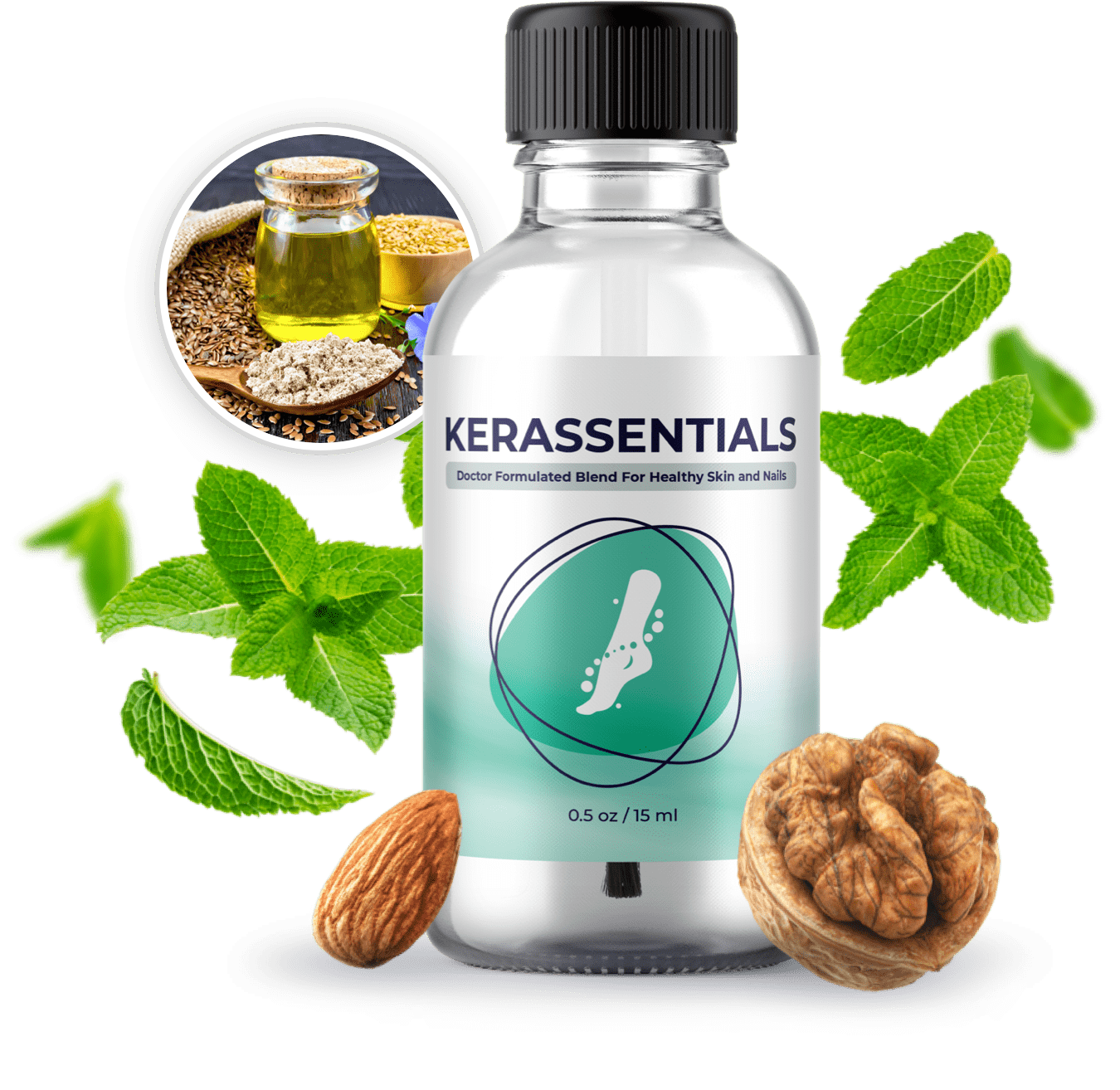 Kerassentials Review — antifungal nail oil bottle product shot