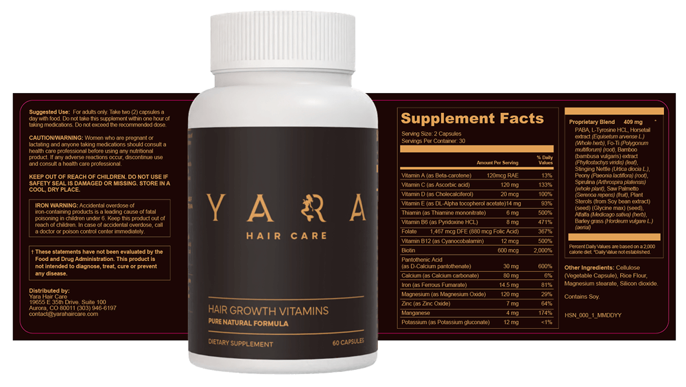 Yara Review hero image of Yara Hair Growth Vitamins bottle
