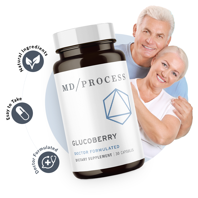 GlucoBerry Review — blood sugar support supplement bottle and Maqui berry ingredients