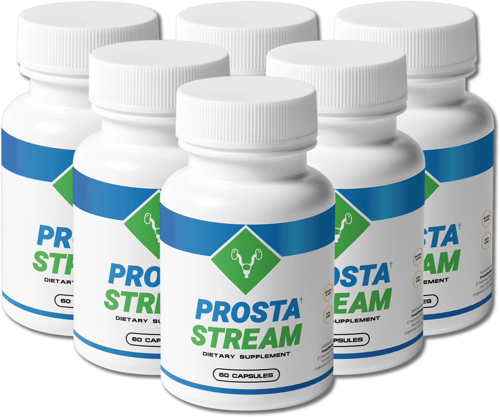 Six-bottle bulk supply of natural prostate formula